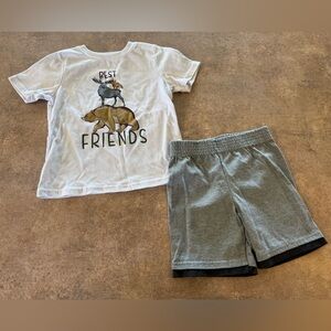 Garanimals White and Gray Kids Pajamas Set, Youth Size 3T